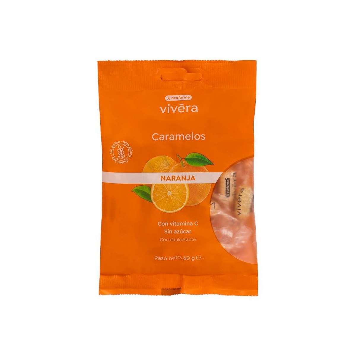ACOFARSWEET CARAMELOS NARANJA S/A 60 G BOLSA