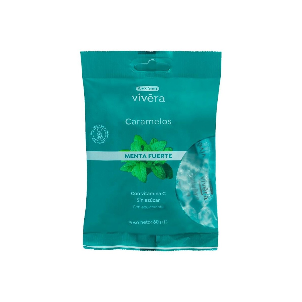 ACOFARSWEET CARAMELOS MENTA FUERTE S/A 60 G BOLSA
